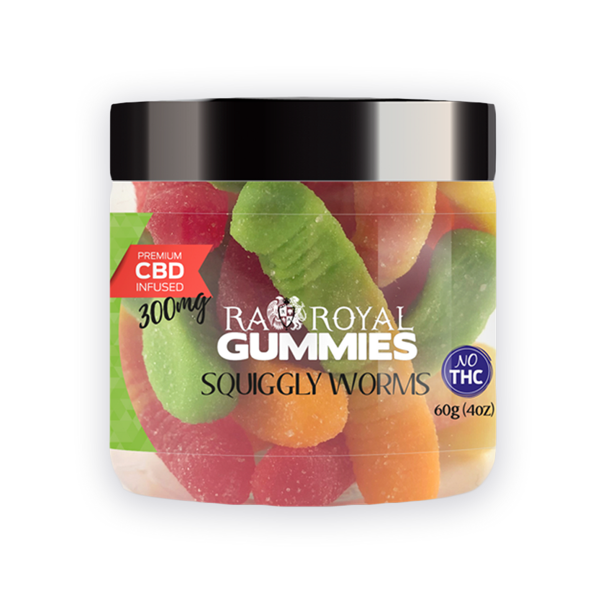 R.A. Royal Gummies: CBD Squiggly Worms Gummy Jar (300 MG)