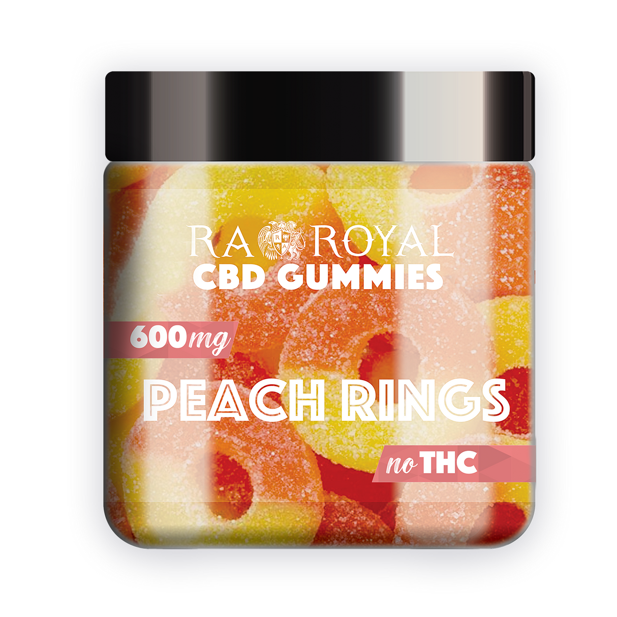 R.A. Royal Gummies: CBD Peach Ring Gummy Jar (600 MG)