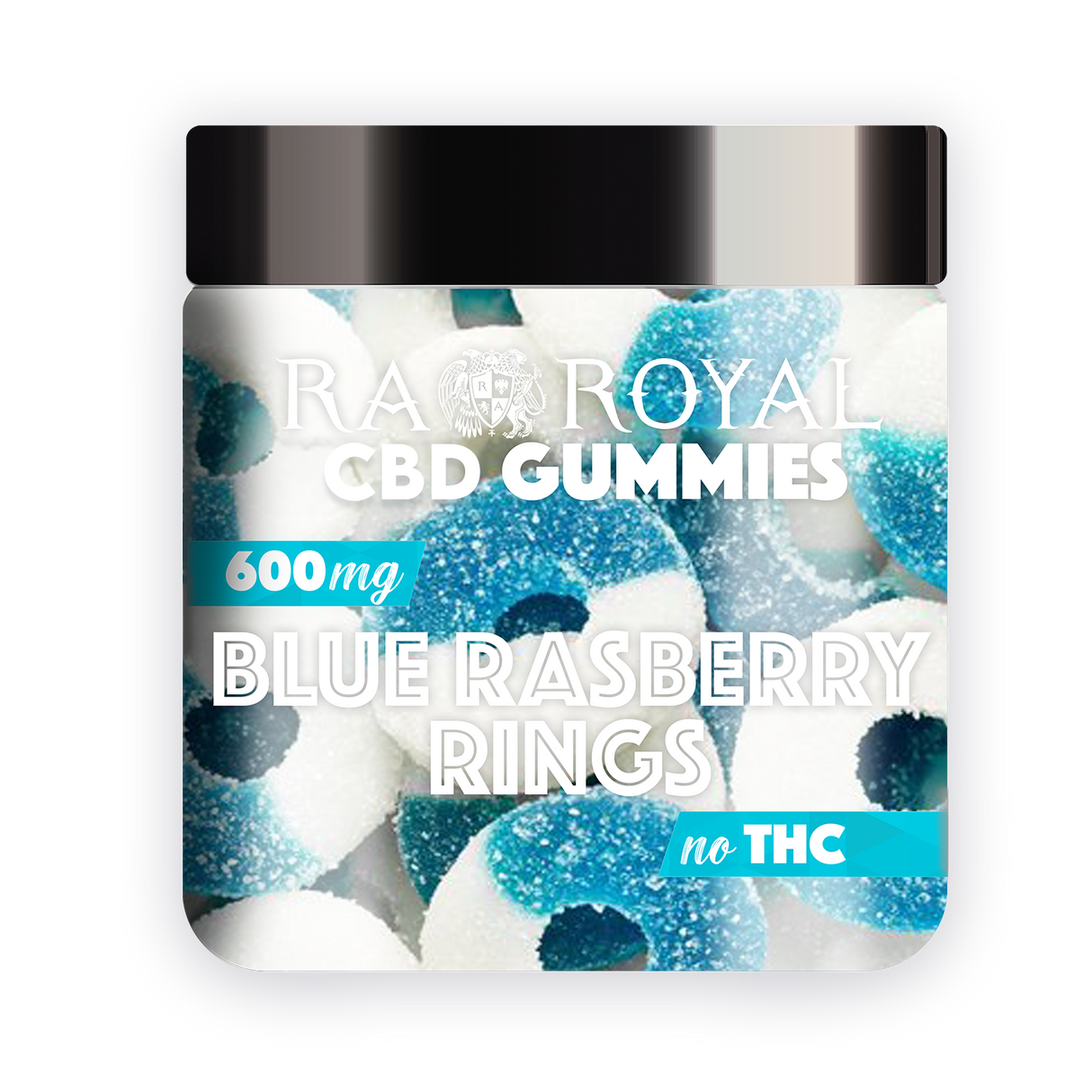 R.A. Royal Gummies: CBD Blue Raspberry Ring Gummy Jar (600 MG)