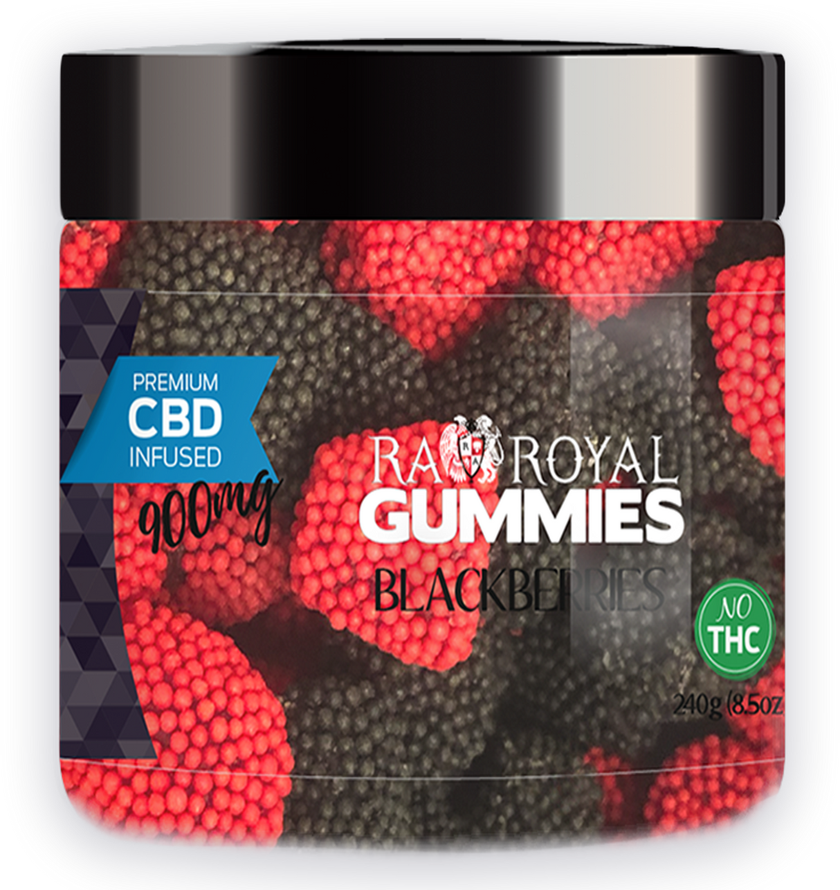 R.A. Royal Gummies:  CBD Blackberry Gummy Jar (900 MG)