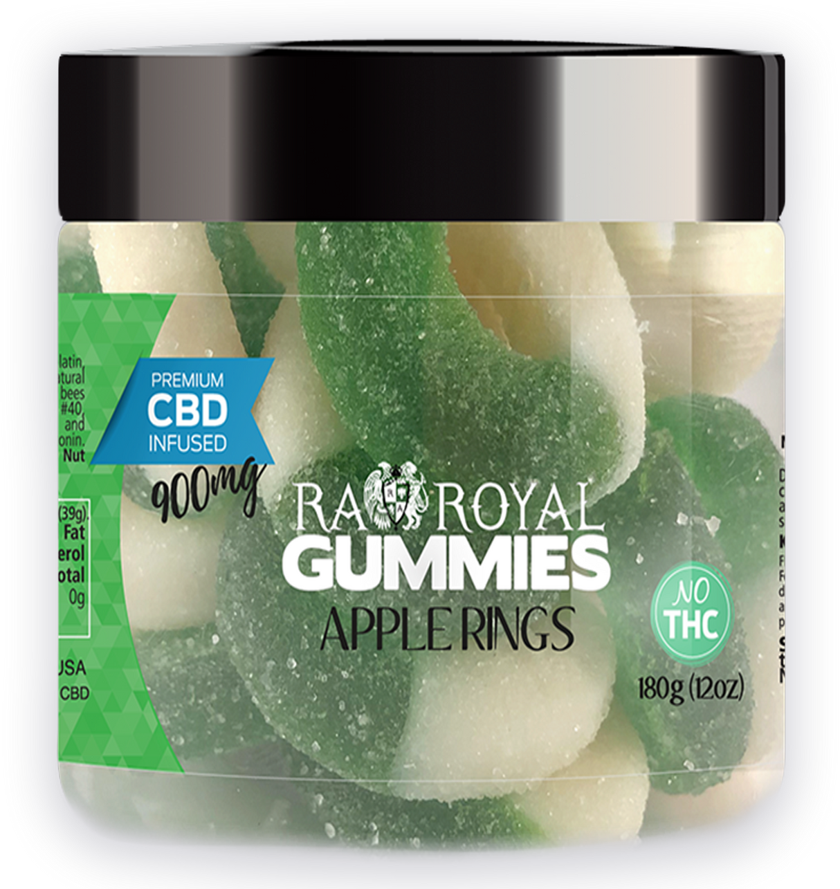 R.A. Royal Gummies: CBD Apple Ring Gummy Jar (900 MG)