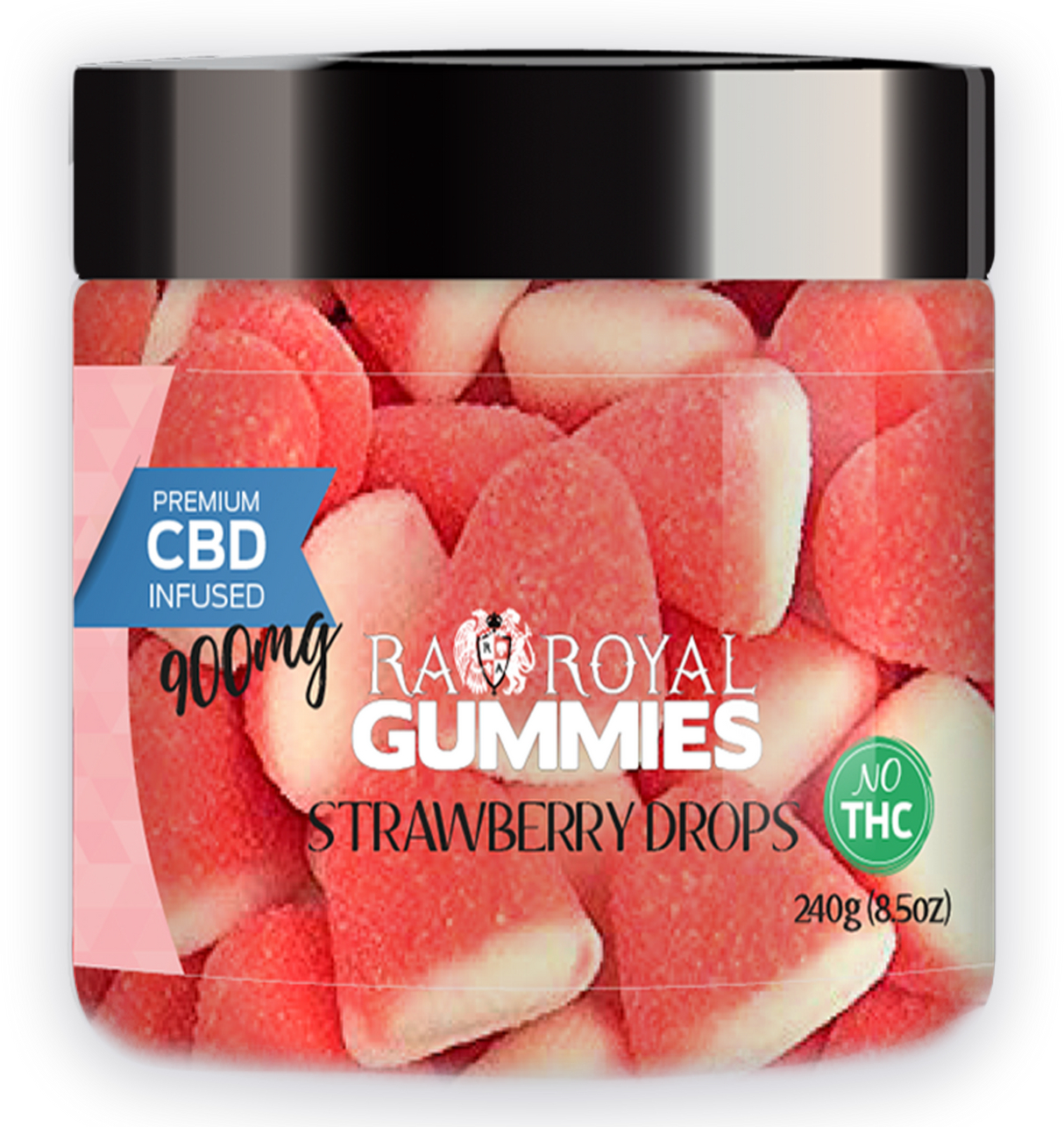 R.A. Royal Gummies: CBD Strawberry Drop Gummy Jar (900 MG)