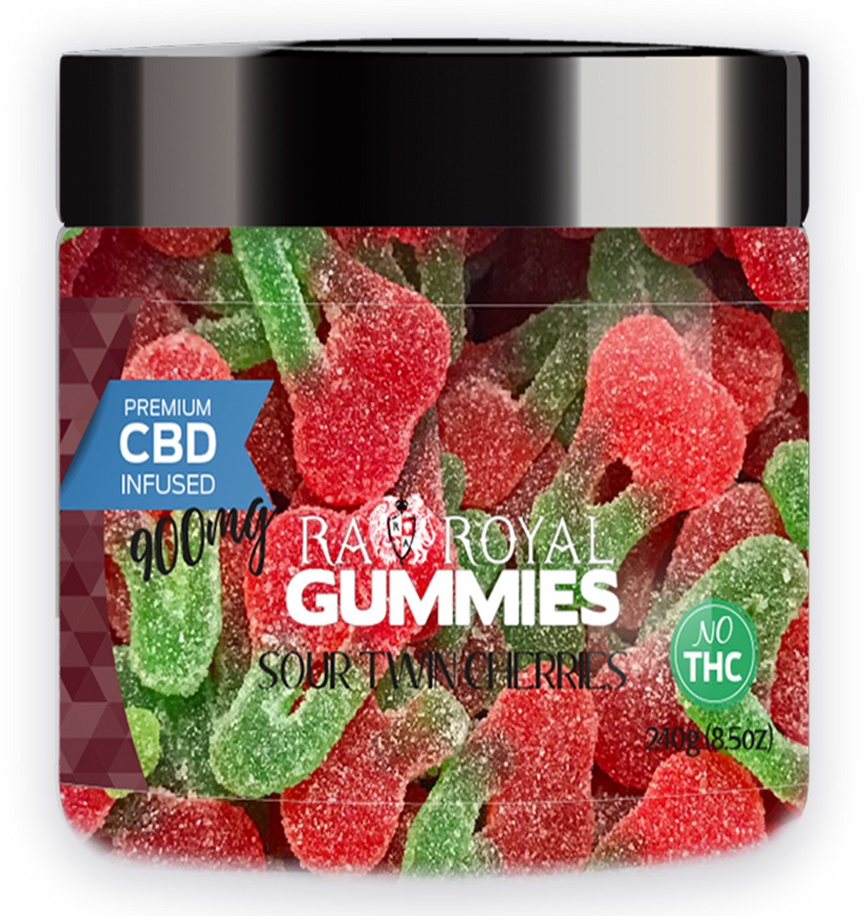 R.A. Royal Gummies: CBD Sour Cherry Gummy Jar (900 MG)