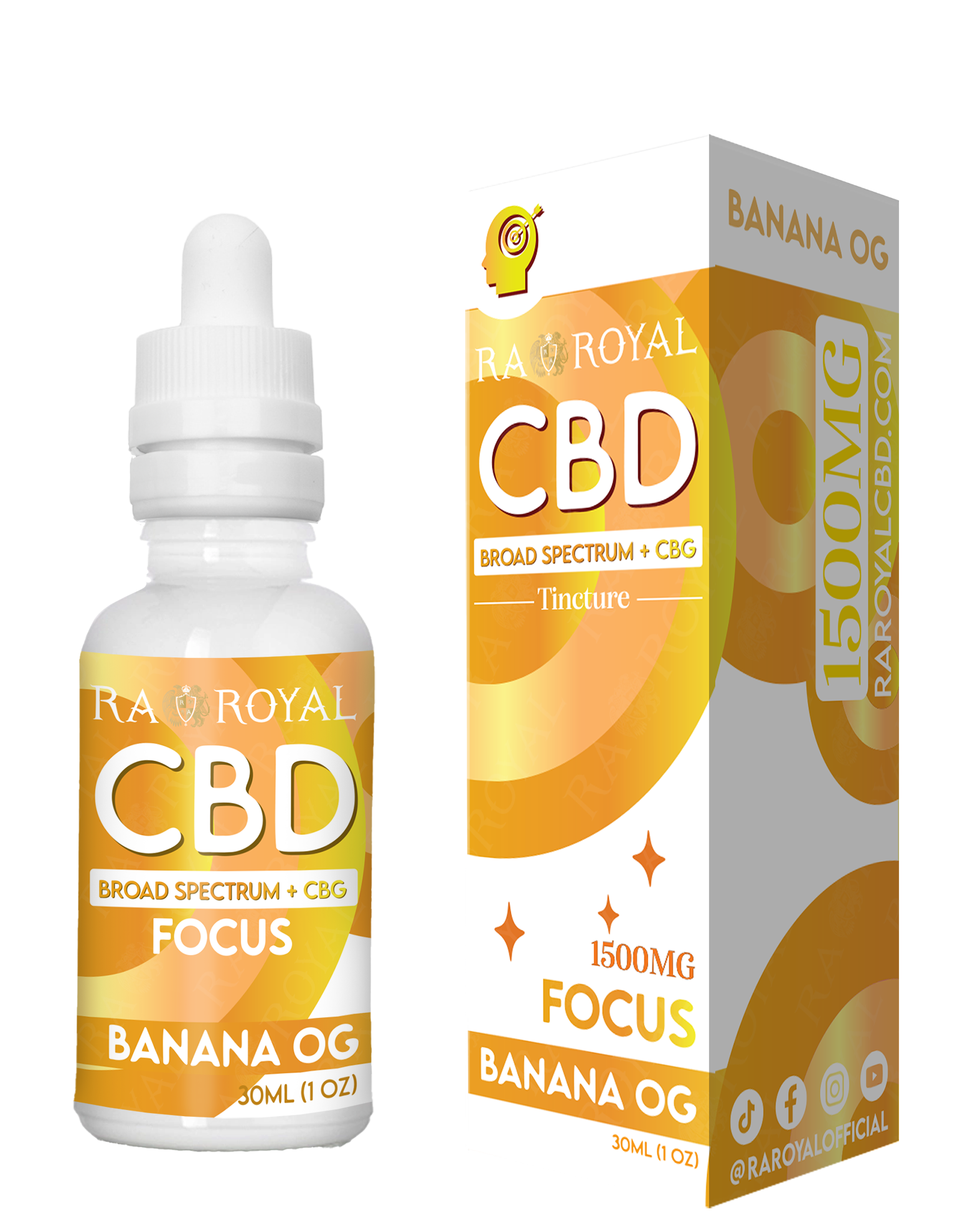 RA Royal CBD Blend 1500MG Tincture: Banana OG (Focus) - Boost