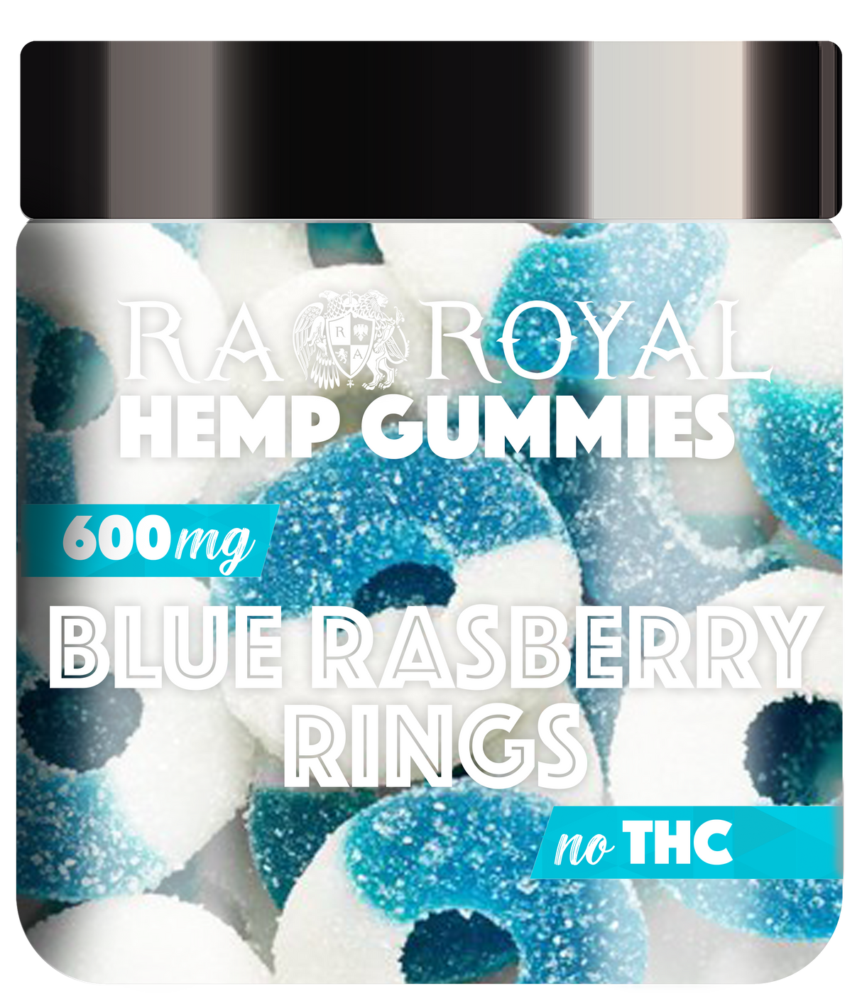 R.A. Royal Gummies: CBD Blue Raspberry Ring Gummy Jar (600 MG)