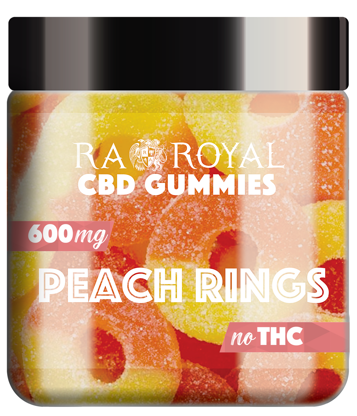 R.A. Royal Gummies: CBD Peach Ring Gummy Jar (600 MG)