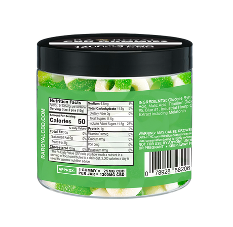 R.A. Royal Gummies: CBD Apple Ring Gummy Jar (1200 MG)