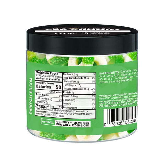 R.A. Royal Gummies: CBD Apple Ring Gummy Jar (1200 MG)