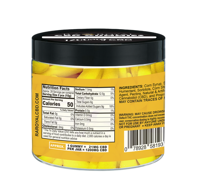 R.A. Royal Gummies: CBD Banana Gummy Jar (1200 MG)