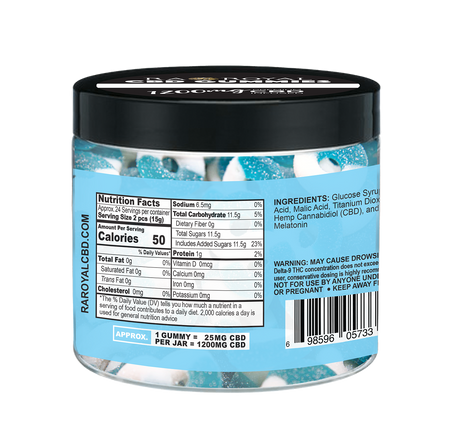 R.A. Royal Gummies: CBD Blue Raspberry Ring Gummy Jar (1200 MG)