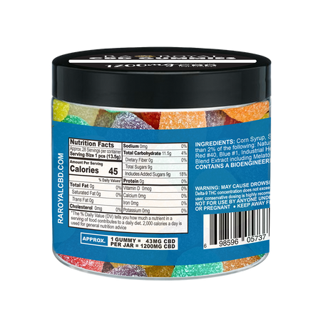 R.A. Royal Gummies:  CBD Gummy Drop Jar (1200 MG)