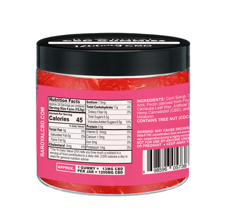 R.A. Royal Gummies: CBD Red Raspberry Gummy Jar (1200 MG)