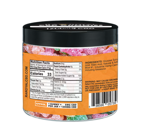 R.A. Royal Gummies: CBD Sour Gummy Bear Jar (1200 MG)