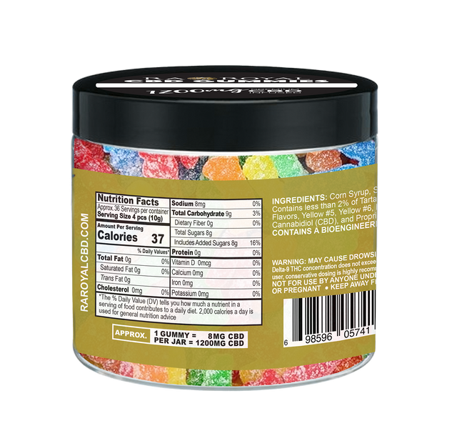 R.A. Royal Gummies: CBD Sour Kids Gummy Jar (1200 MG)