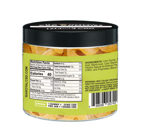 R.A. Royal Gummies: CBD Sour Pineapple Gummy Jar (1200 MG)