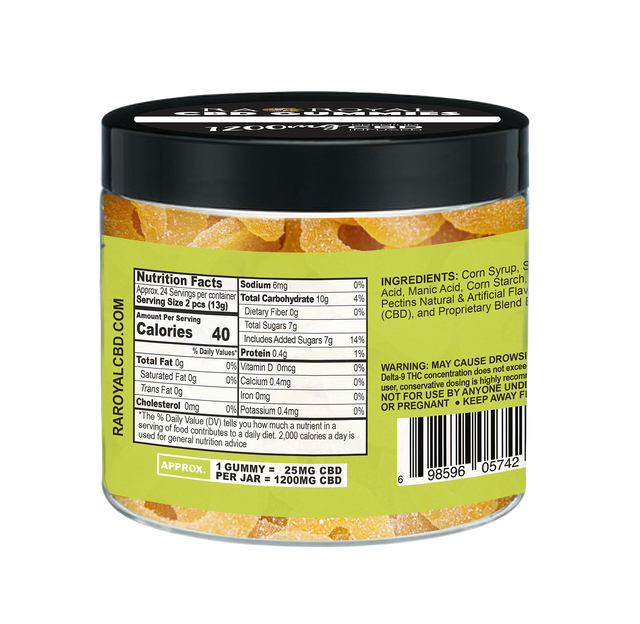 R.A. Royal Gummies: CBD Sour Pineapple Gummy Jar (1200 MG)