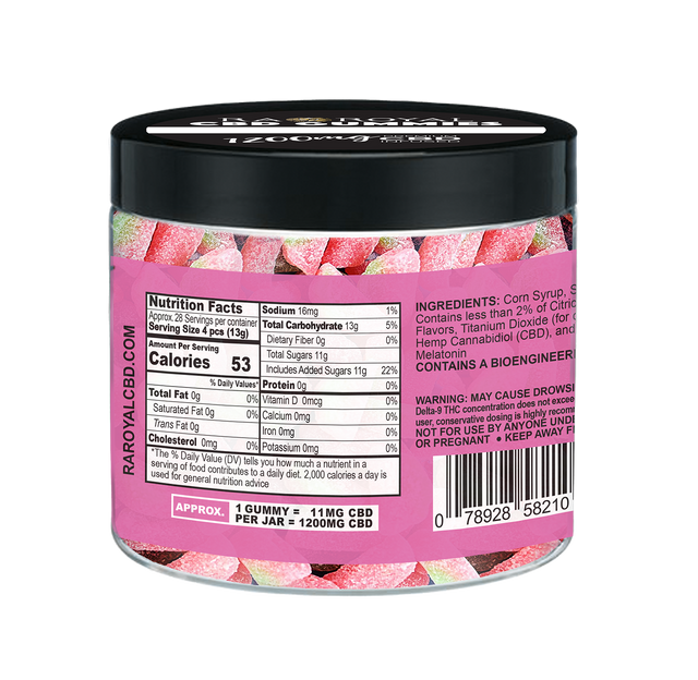 R.A. Royal Gummies: CBD Watermelon Gummy Jar (1200 MG)