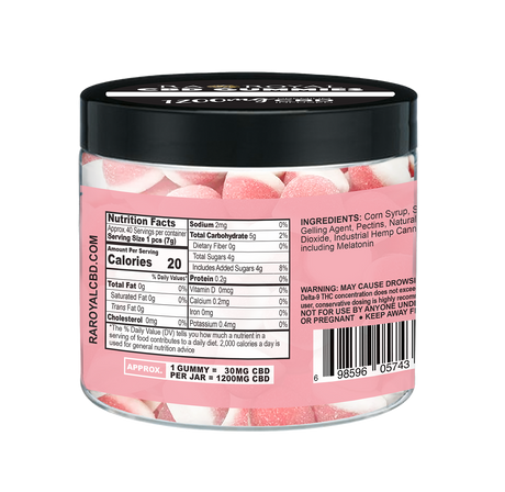R.A. Royal Gummies:  CBD Strawberry Drop Gummy Jar (1200 MG)