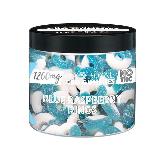 R.A. Royal Gummies: CBD Blue Raspberry Ring Gummy Jar (1200 MG)