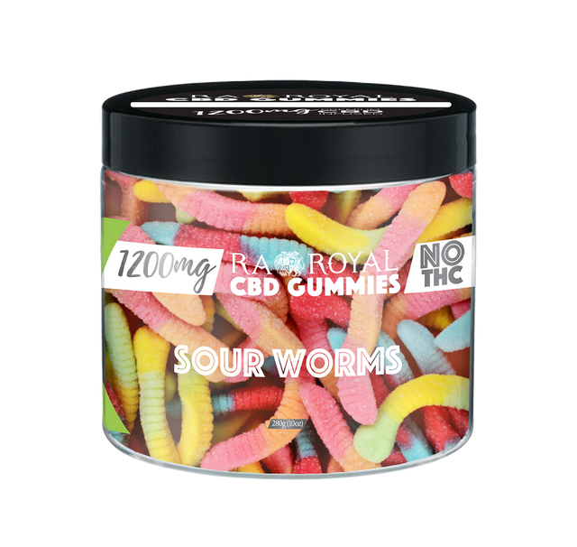 R.A. Royal Gummies: CBD Squiggly Worms Gummy Jar (1200 MG)