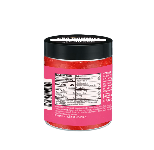 R.A. Royal Gummies: CBD Red Raspberry Gummy Jar (600 MG)