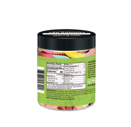 R.A. Royal Gummies: CBD Squiggly Worms Gummy Jar (600 MG)