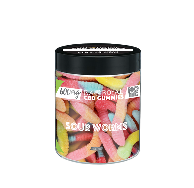 R.A. Royal Gummies: CBD Squiggly Worms Gummy Jar (600 MG)