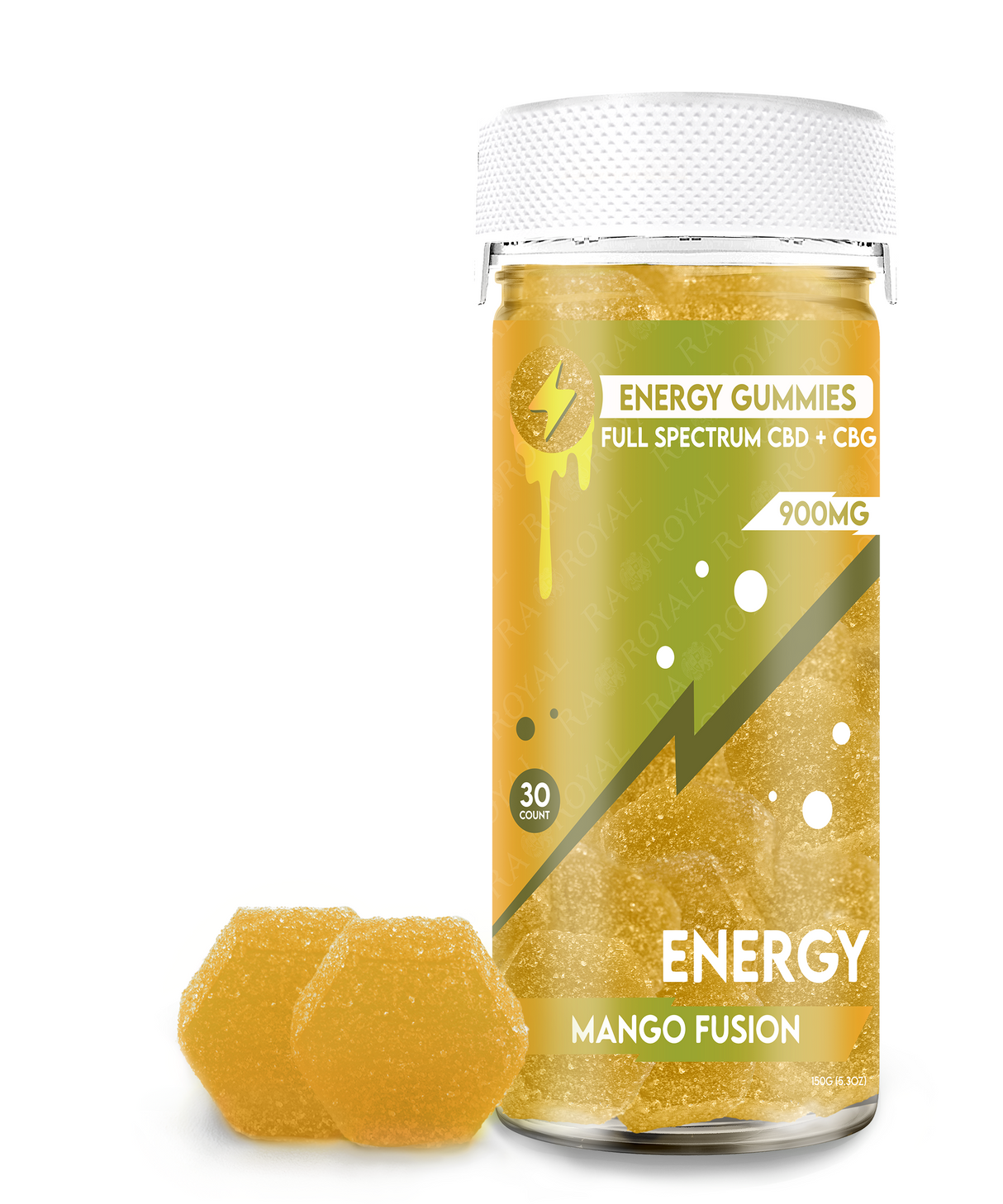 Full Spectrum CBD+CBG 30CT Gummy Jar: Mango Fusion (Energy)