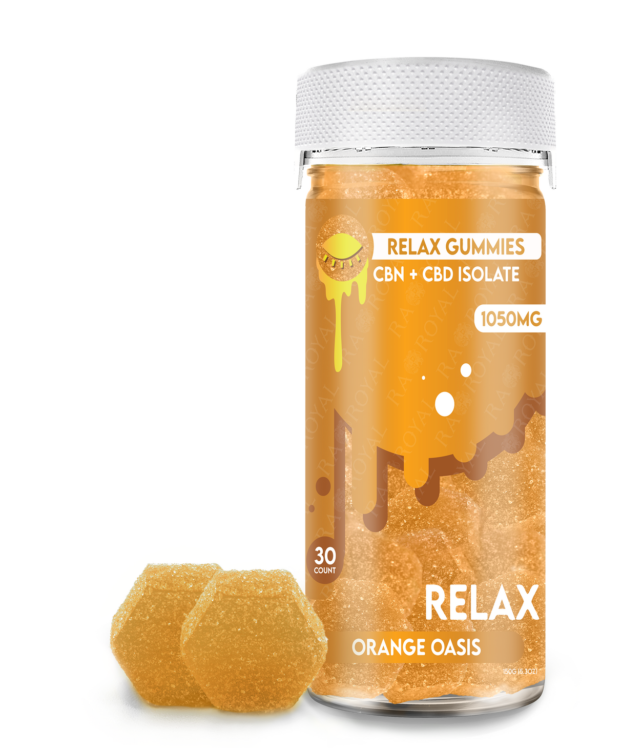 CBD Isolate+CBN 30CT Gummy Jar: Orange Oasis (Relax)