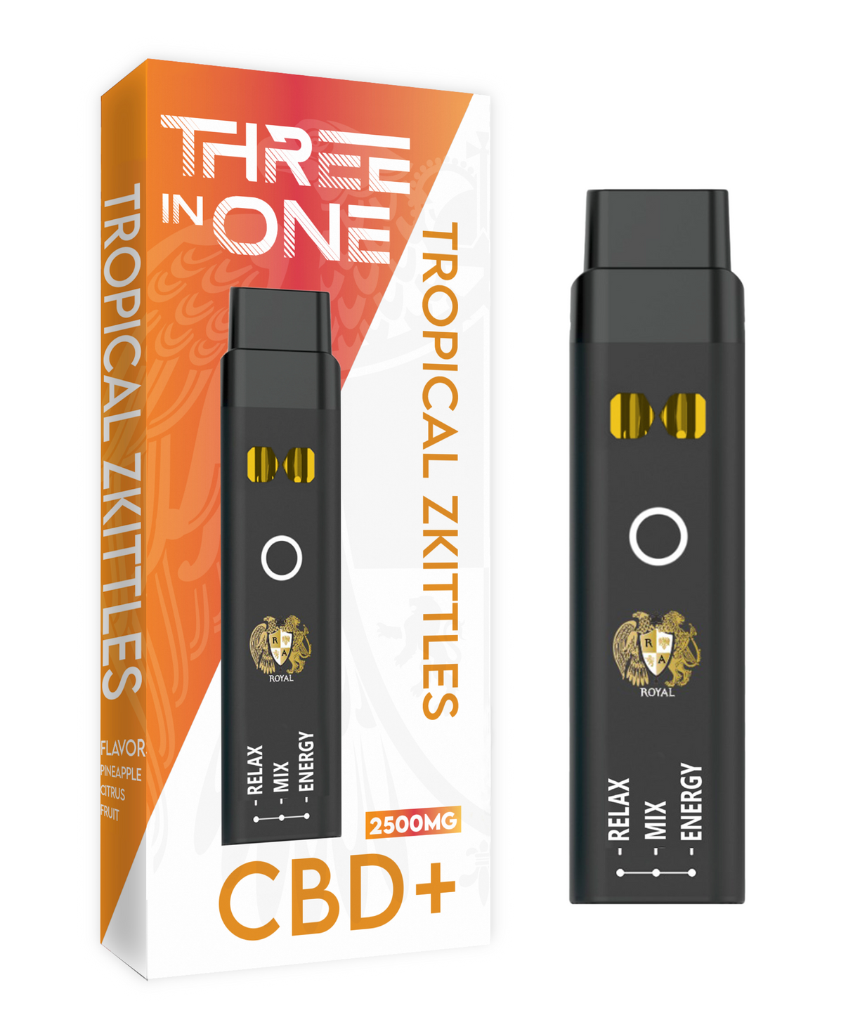 CBD+ Three-in-One Disposable Vape: Tropical Zkittles (2500 MG)