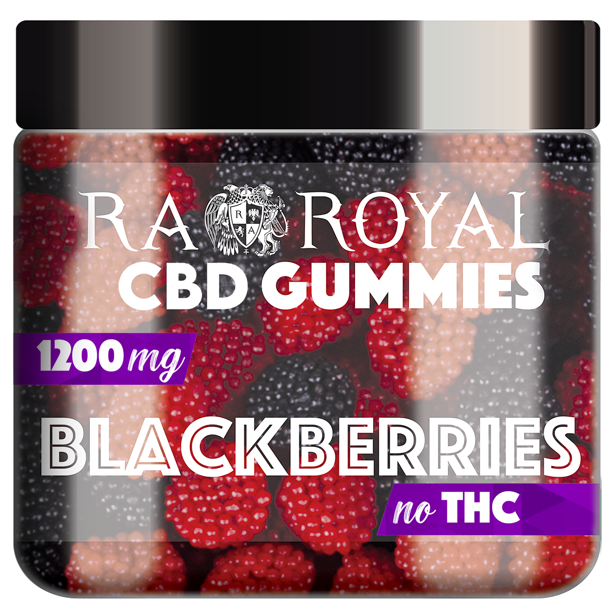 R.A. Royal Gummies:  CBD Blackberry Gummy Jar (1200 MG)