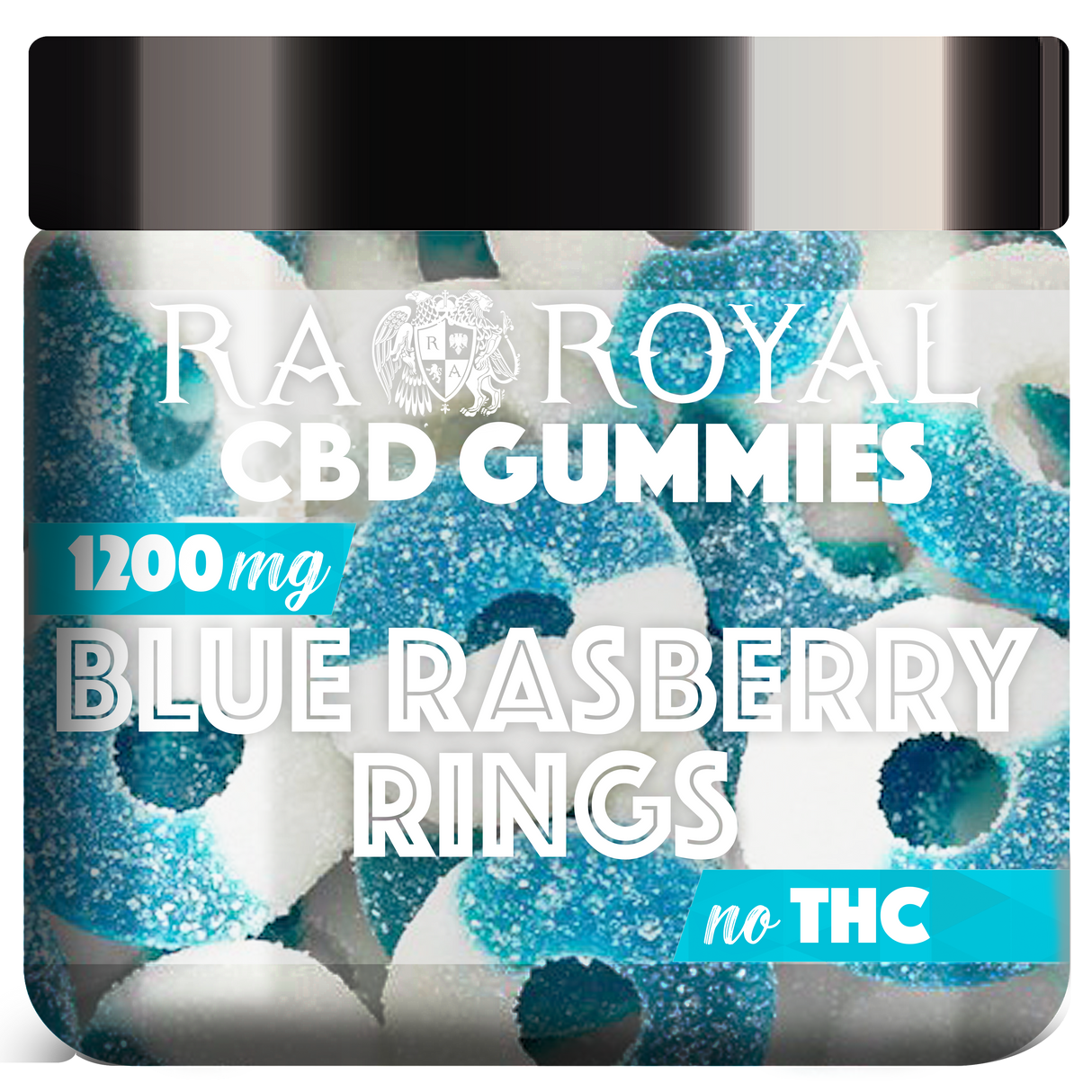 R.A. Royal Gummies: CBD Blue Raspberry Ring Gummy Jar (1200 MG)