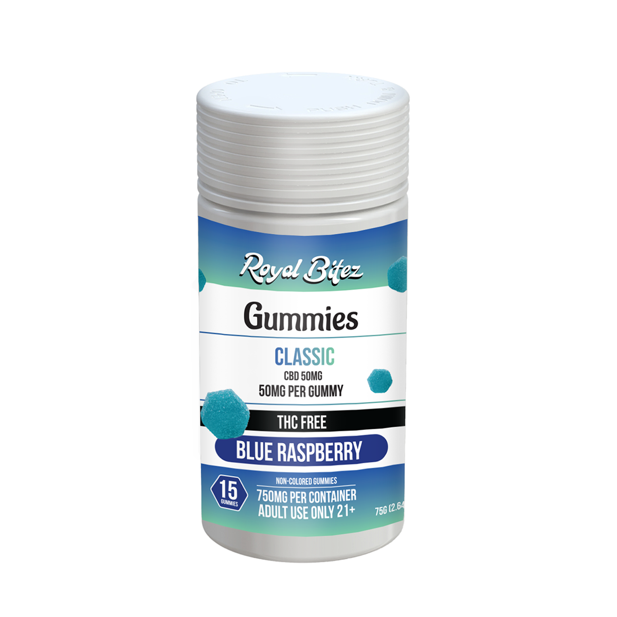 Royal Bitez Classic CBD 15CT Gummy: Blue Raspberry