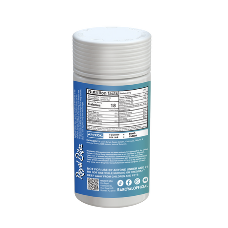 Royal Bitez Classic CBD 15CT Gummy: Blue Raspberry