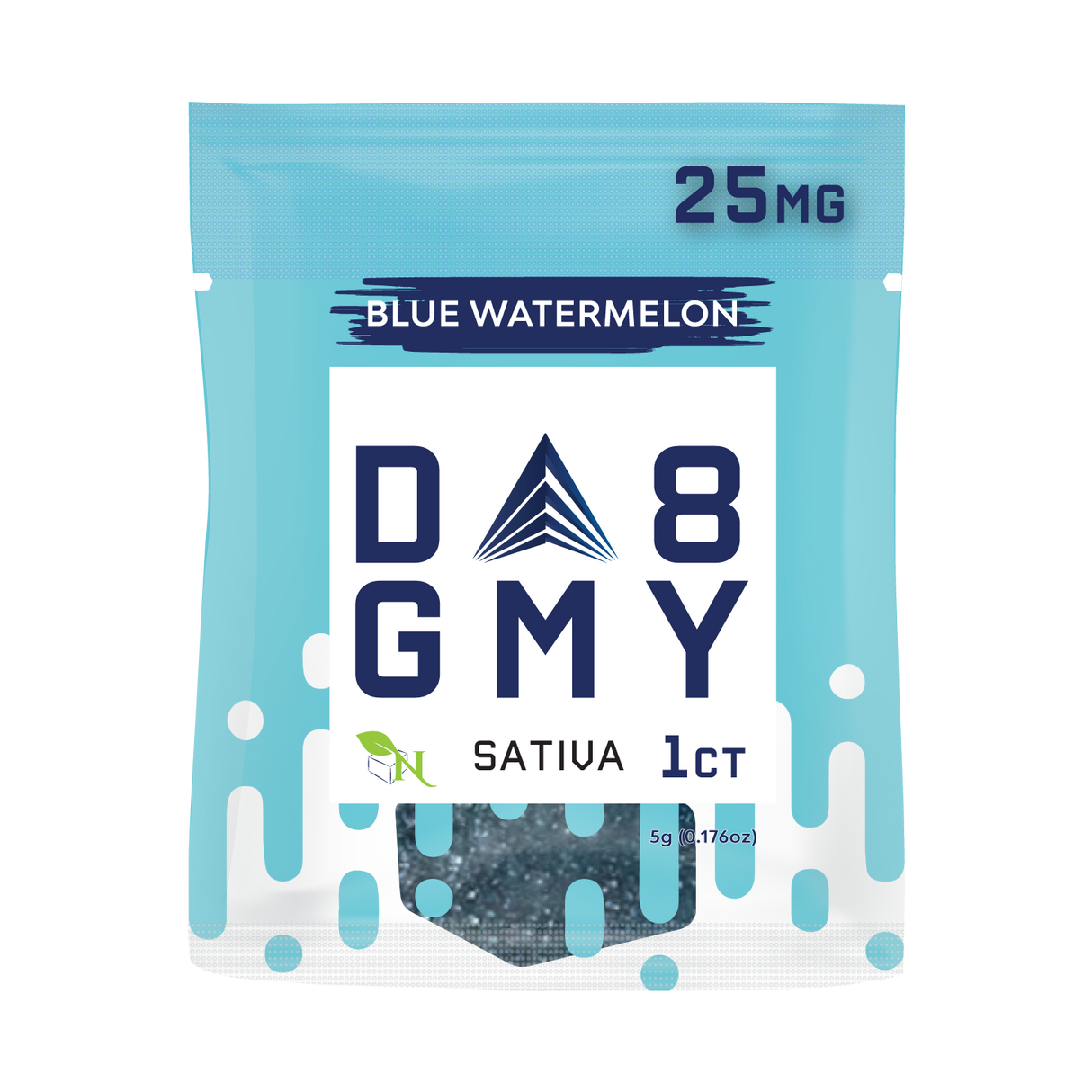 A Gift From Nature Delta-8 Single Sativa Gummy 50CT Box: Blue Watermelon