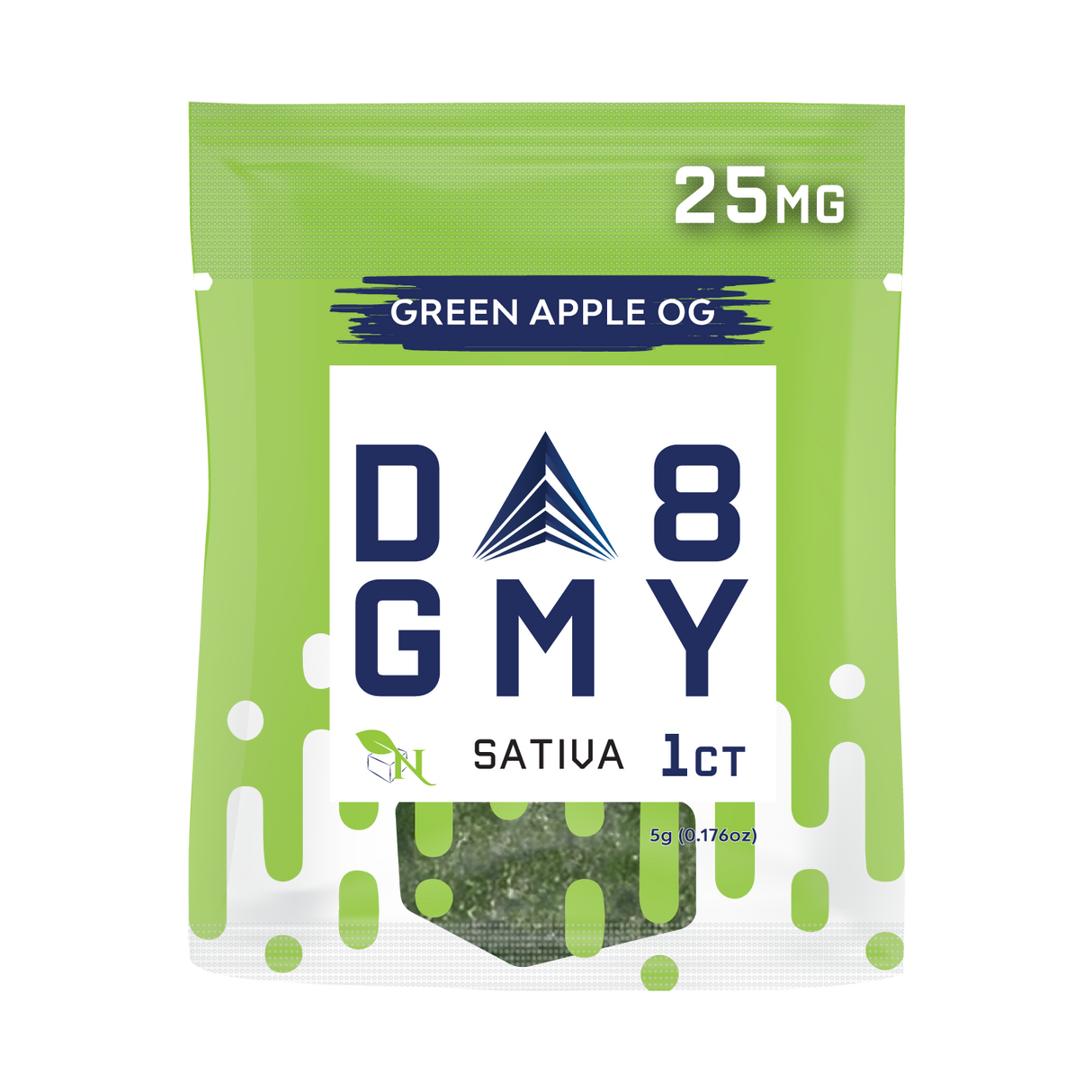 A Gift From Nature Delta-8 Single Sativa Gummy 50CT Box: Green Apple OG