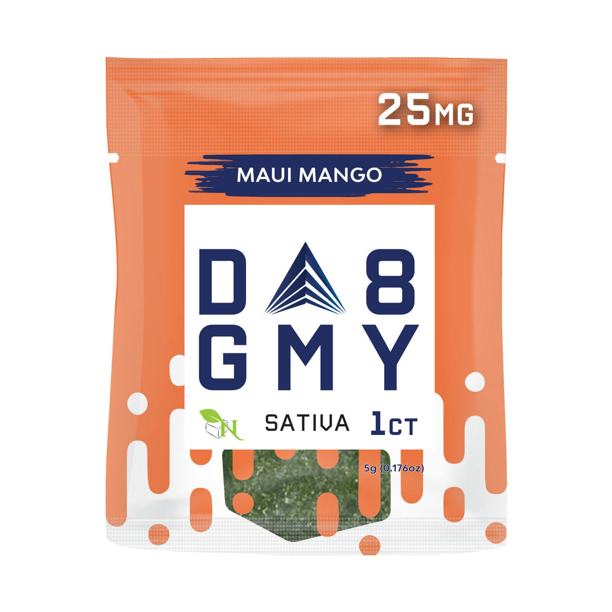 A Gift From Nature Delta-8 Single Sativa Gummy 50CT Box: Maui Mango