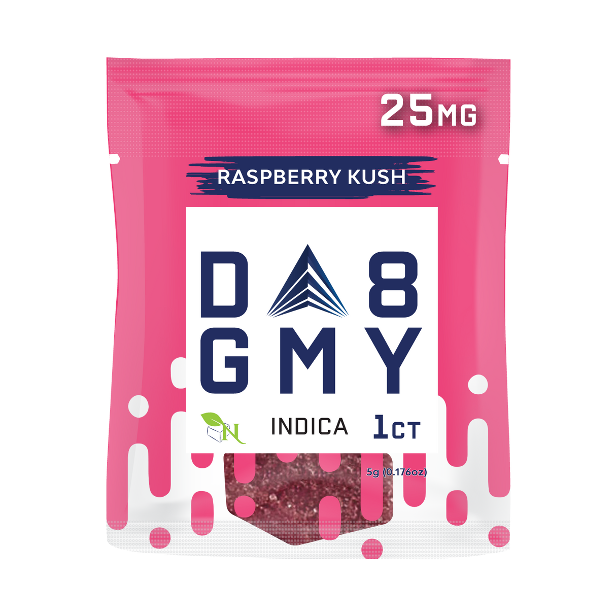 A Gift From Nature Delta-8 Single Indica Gummy 50CT Box: Raspberry Kush
