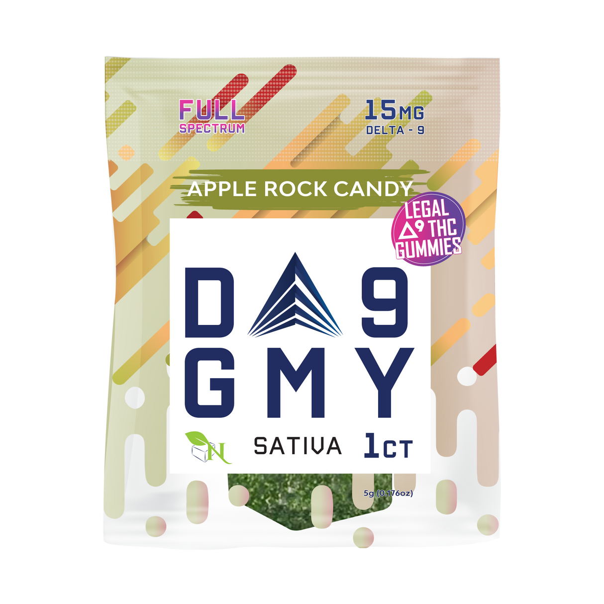 A Gift From Nature Delta-9 Single Sativa Gummy 50CT Box: Apple Rock Candy