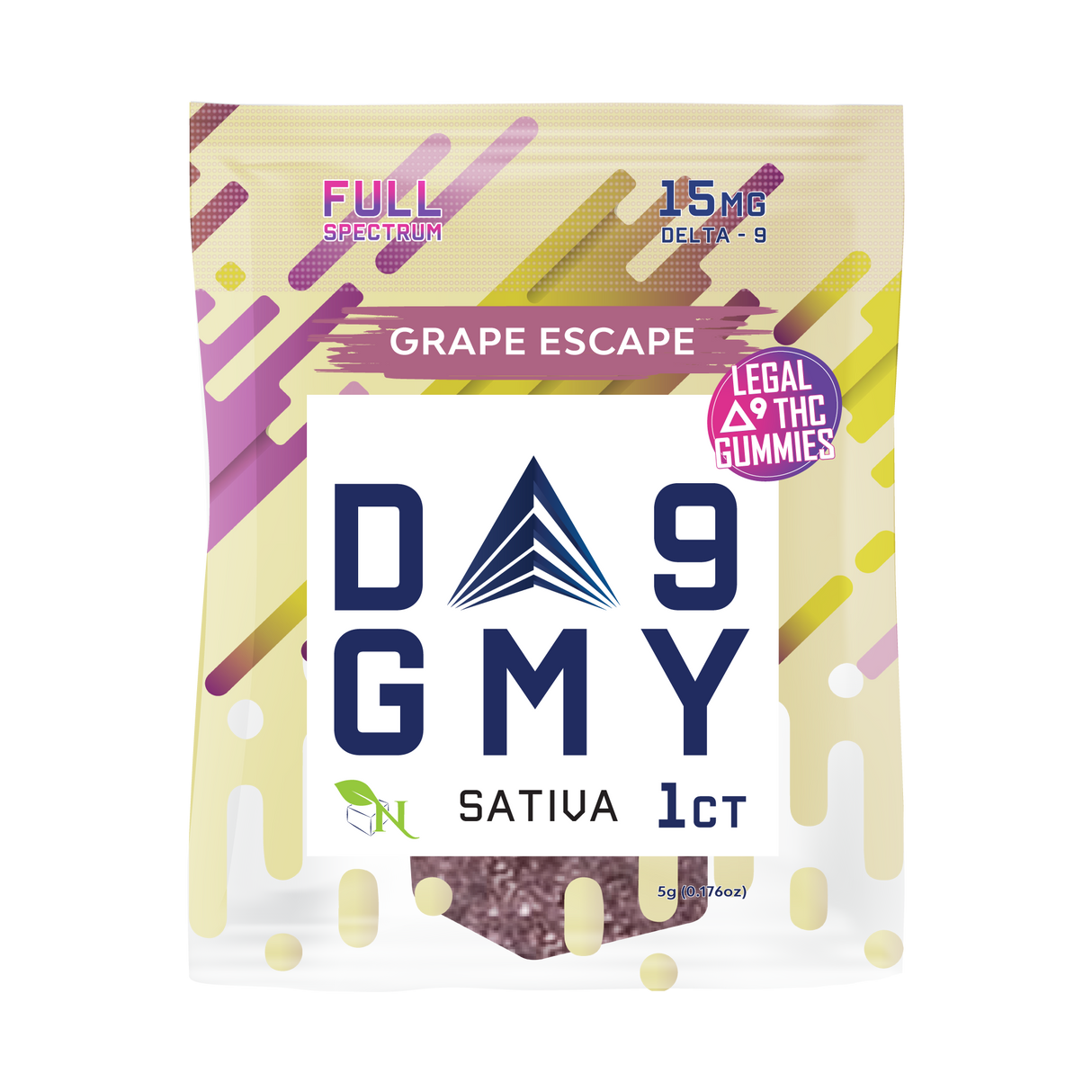 A Gift From Nature Delta-9 Single Sativa Gummy 50CT Box: Grape Escape