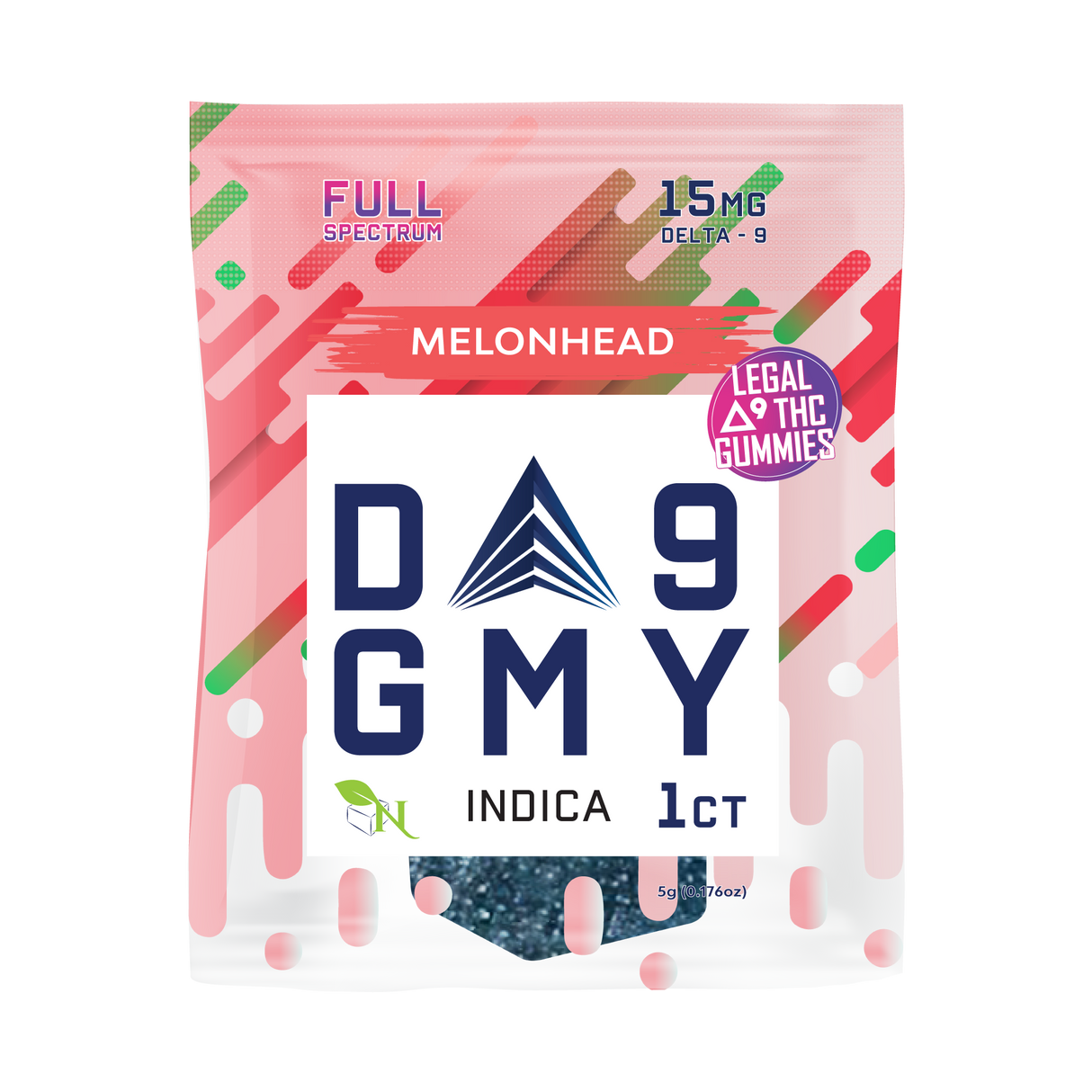 A Gift From Nature Delta-9 Single Indica Gummy 50CT Box: Melonhead