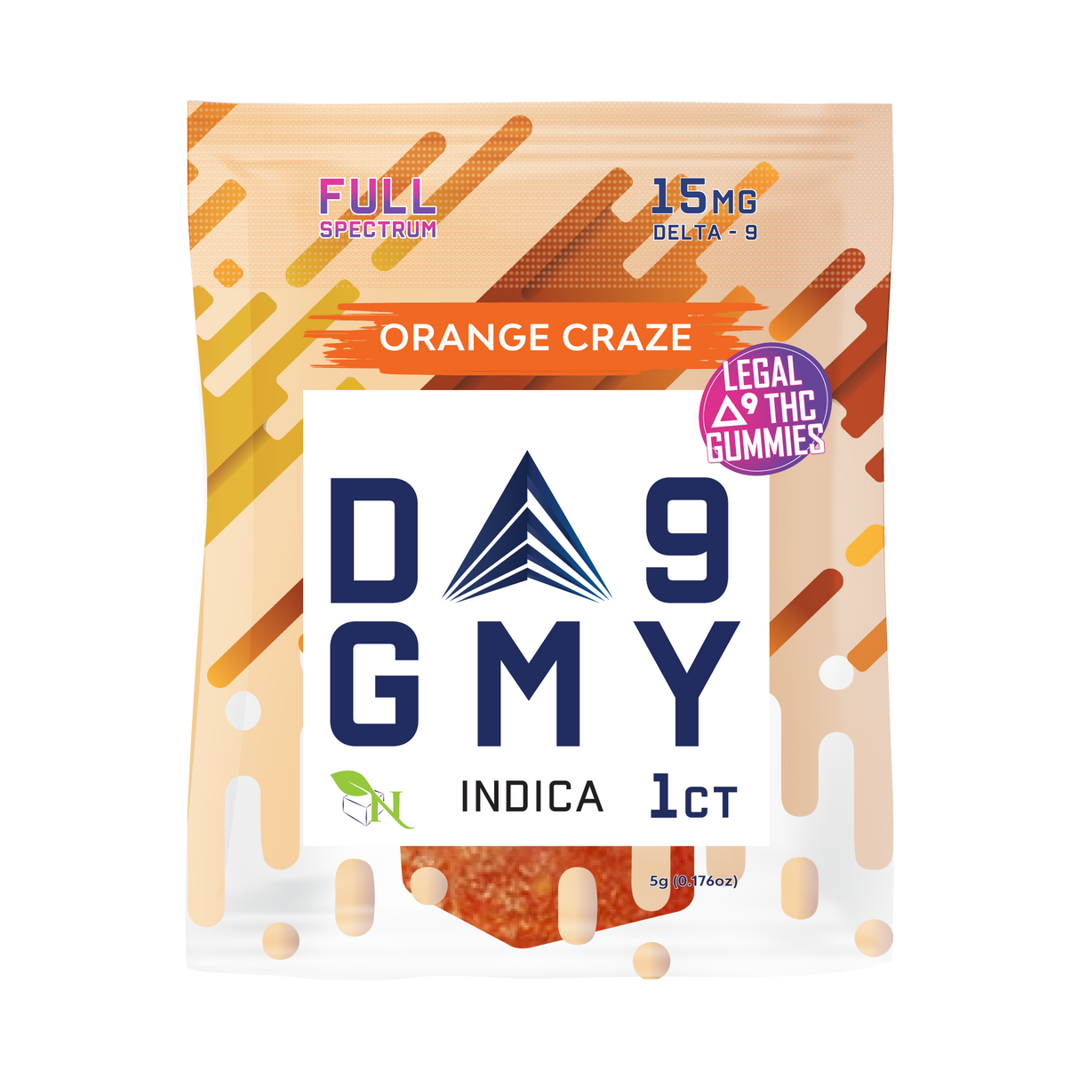 A Gift From Nature Delta-9 Single Indica Gummy 50CT Box: Orange Craze