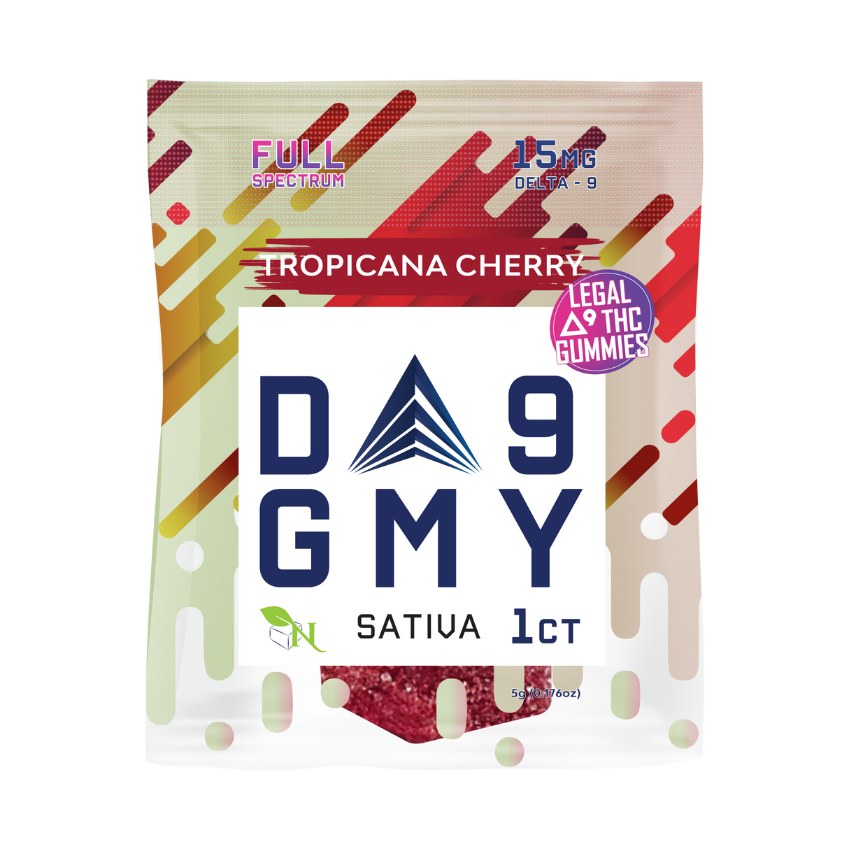 A Gift From Nature Delta-9 Single Sativa Gummy 50CT Box: Tropicana Cherry