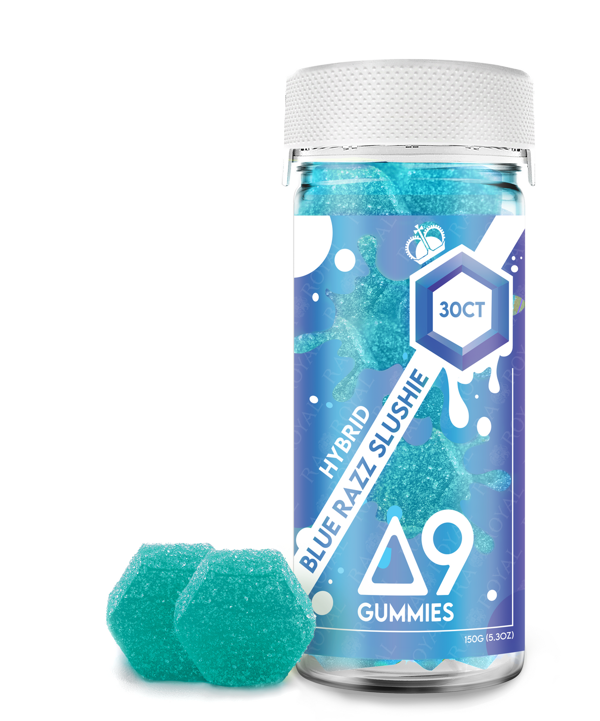 Delta 9 1,050MG 30CT Gummy: Blue Razz Slushie (Hybrid)