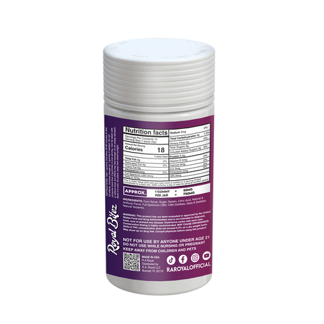 Royal Bitez Delta 9 15CT Gummy: Blue Raspberry (Indica)