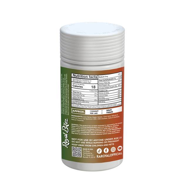 Royal Bitez Delta 9 15CT Gummy: Strawberry (Indica)