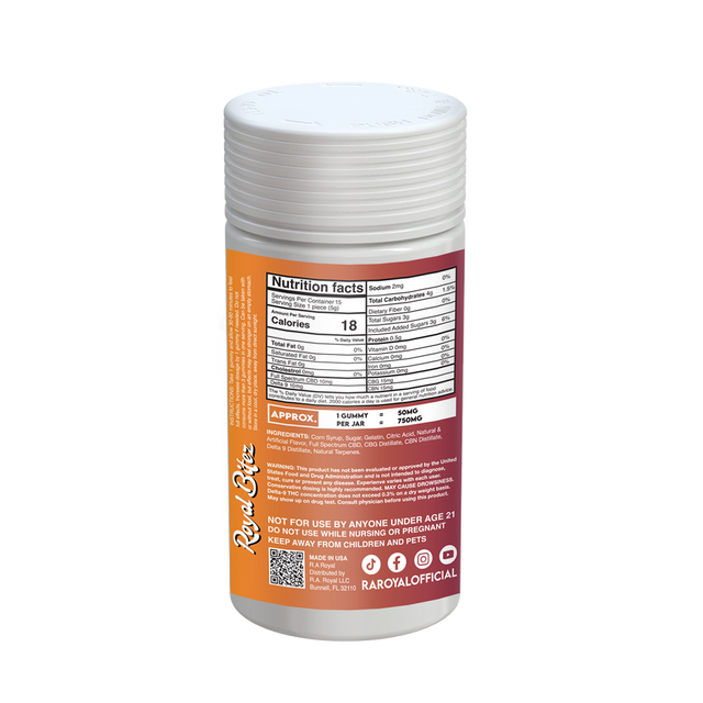 Royal Bitez Delta 9 15CT Gummy: Strawberry Banana (Hybrid)