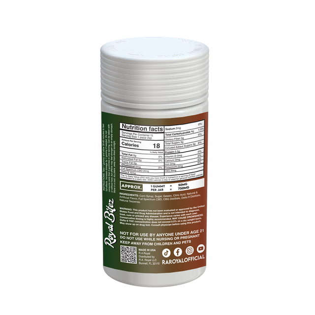 Royal Bitez Delta 9 15CT Gummy: Watermelon (Sativa)