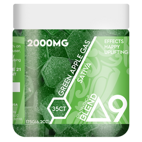 RA Royal 2000MG 35CT Delta 9 Blend Gummy Jar: Green Apple Gas (Sativa)