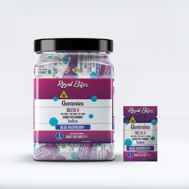 Royal Bitez Delta 9 27CT Single Gummy: Blue Raspberry (Indica)